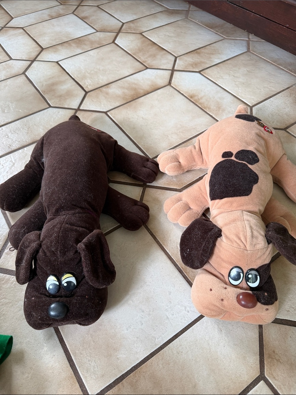 Plush Dog Pet Toy - Brown and Tan Soft Squeaky Buddy vintage